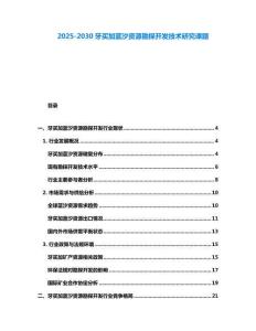 2025-2030牙買加藍汐資源勘探開發技術研究課題
