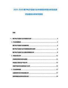 2025-2030椰子電子設(shè)備行業(yè)市場(chǎng)現(xiàn)狀供需分析及投資評(píng)估規(guī)劃分析研究報(bào)告