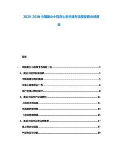 2025-2030中國美業小程序生態構建與流量變現分析報告
