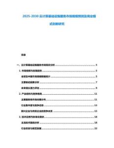 2025-2030云計算基礎設施服務市場規模預測及商業模式創新研究