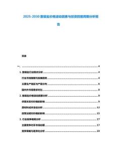 2025-2030散裝鹽價格波動因素與投資回報周期分析報告