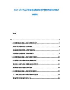 2025-2030云計算基礎設施安全防護體系構建與風險評估報告