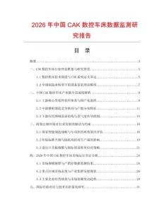2026年中國CAK數控車床數據監測研究報告