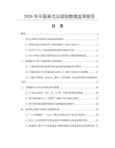 2026年中國美式尖咀鉗數據監測報告