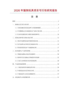 2026年貓狗玩具項目可行性研究報告