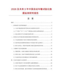 2026及未來5年中國自動車轍試驗儀數據監測研究報告