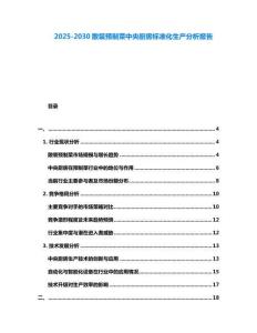 2025-2030散裝預制菜中央廚房標準化生產分析報告