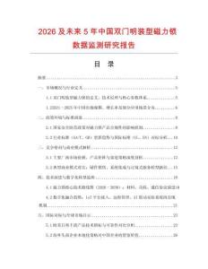 2026及未來5年中國雙門明裝型磁力鎖數據監測研究報告