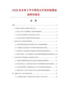 2026及未来5年中国双头钉铰机数据监测研究报告