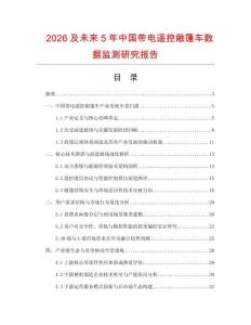 2026及未來5年中國帶電遙控敞篷車數(shù)據(jù)監(jiān)測(cè)研究報(bào)告