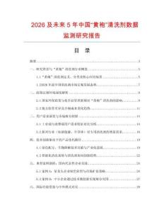 2026及未來5年中國“黃袍”清洗劑數(shù)據(jù)監(jiān)測研究報(bào)告