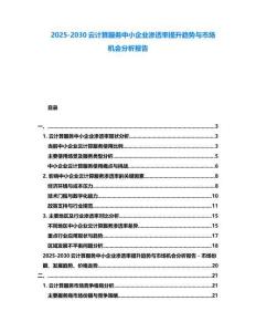2025-2030云計算服務中小企業滲透率提升趨勢與市場機會分析報告