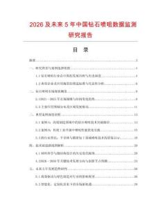 2026及未來5年中國鉆石噴咀數(shù)據(jù)監(jiān)測研究報(bào)告