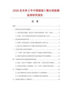 2026及未來(lái)5年中國(guó)超細(xì)二氧化硅數(shù)據(jù)監(jiān)測(cè)研究報(bào)告