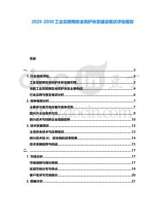 2025-2030工業(yè)互聯(lián)網(wǎng)安全防護(hù)體系建設(shè)現(xiàn)狀評(píng)估報(bào)告