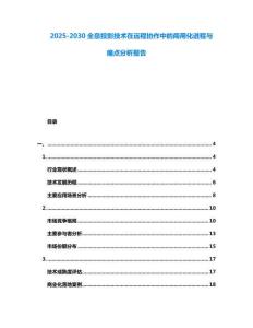 2025-2030全息投影技術在遠程協作中的商用化進程與痛點分析報告