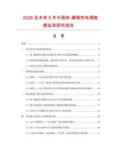 2026及未來5年中國(guó)鐵-康銅熱電偶數(shù)據(jù)監(jiān)測(cè)研究報(bào)告