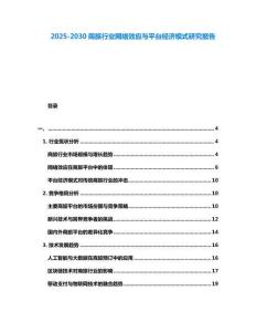 2025-2030商旅行業網絡效應與平臺經濟模式研究報告