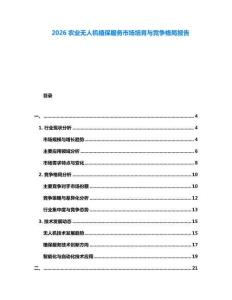 2026農業無人機植保服務市場培育與競爭格局報告