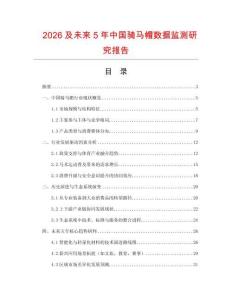 2026及未來5年中國騎馬帽數據監測研究報告