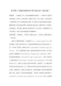 經導管三尖瓣環成形術中國專家共識（試行版）