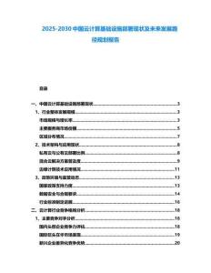 2025-2030中國云計算基礎設施部署現狀及未來發展路徑規劃報告