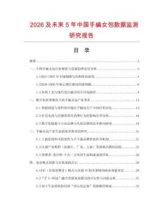 2026及未來5年中國手編女包數據監測研究報告
