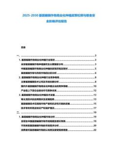 2025-2030基因編輯作物商業化種植政策松綁與糧食安全影響評估報告