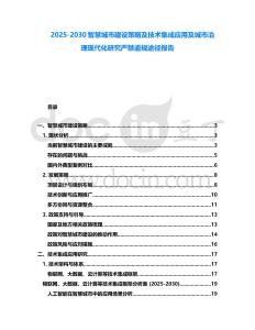 2025-2030智慧城市建設策略及技術集成應用及城市治理現代化研究嚴禁逾規途徑報告