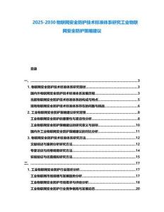 2025-2030物聯網安全防護技術標準體系研究工業物聯網安全防護策略建議