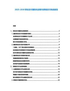 2025-2030移動支付國際化進程與跨境支付挑戰報告