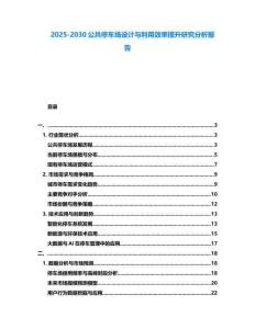 2025-2030公共停車場設計與利用效率提升研究分析報告