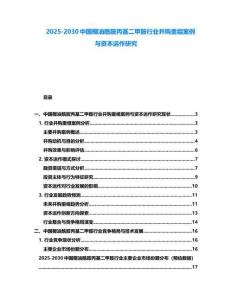 2025-2030中國椰油酰胺丙基二甲胺行業并購重組案例與資本運作研究