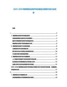 2025-2030物聯網安全防護體系建設方案探討及行業標準
