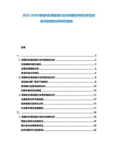2025-2030核廢料處理設備行業市場現狀供需分析及投資評估規劃分析研究報告