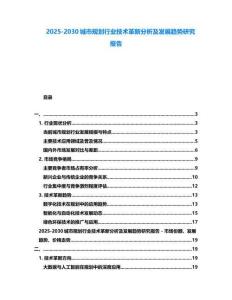 2025-2030城市規劃行業技術革新分析及發展趨勢研究報告