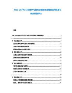 2025-2030D打印技術(shù)與激光切割融合發(fā)展的應(yīng)用場景與商業(yè)價(jià)值評(píng)估