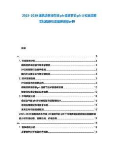 2025-2030細胞培養凍存液ph值調節的ph計校準周期實驗數據往后截斷誤差分析