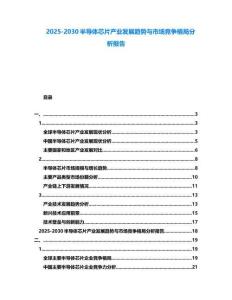 2025-2030半導(dǎo)體芯片產(chǎn)業(yè)發(fā)展趨勢與市場競爭格局分析報告
