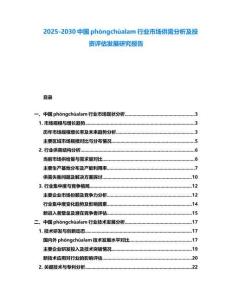 2025-2030中國phòngchùalam行業市場供需分析及投資評估發展研究報告