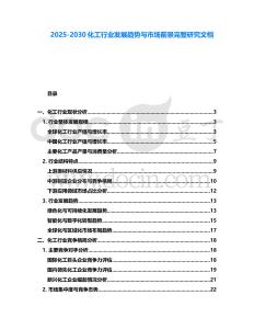 2025-2030化工行業(yè)發(fā)展趨勢與市場前景完整研究文檔