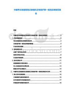 中國考古發(fā)掘現(xiàn)場記錄相機(jī)文物保護(hù)第一現(xiàn)場應(yīng)用規(guī)范報(bào)告