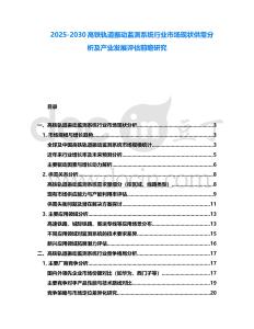 2025-2030高鐵軌道振動監測系統行業市場現狀供需分析及產業發展評估前瞻研究