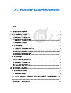 2025-2030智慧體育產業發展現狀及商業模式創新報告