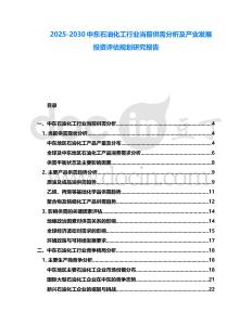 2025-2030中東石油化工行業(yè)當(dāng)前供需分析及產(chǎn)業(yè)發(fā)展投資評估規(guī)劃研究報(bào)告