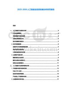 2025-2030人工智能業投資發展分析研究報告
