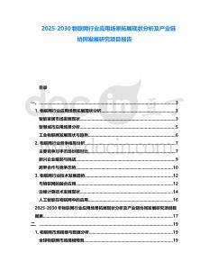 2025-2030物聯(lián)網(wǎng)行業(yè)應(yīng)用場(chǎng)景拓展現(xiàn)狀分析及產(chǎn)業(yè)鏈協(xié)同發(fā)展研究項(xiàng)目報(bào)告