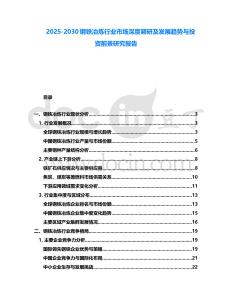 2025-2030鋼鐵冶煉行業市場深度調研及發展趨勢與投資前景研究報告