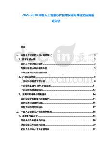 2025-2030中國人工智能芯片技術突破與商業化應用前景評估