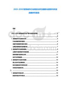2025-2030智慧城市行業規劃分析及國際化前景與科技戰略研究報告
